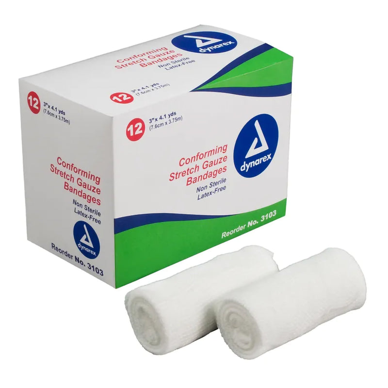 dynarex® Conforming Bandage, 3 Inch x 4-1/10 Yard