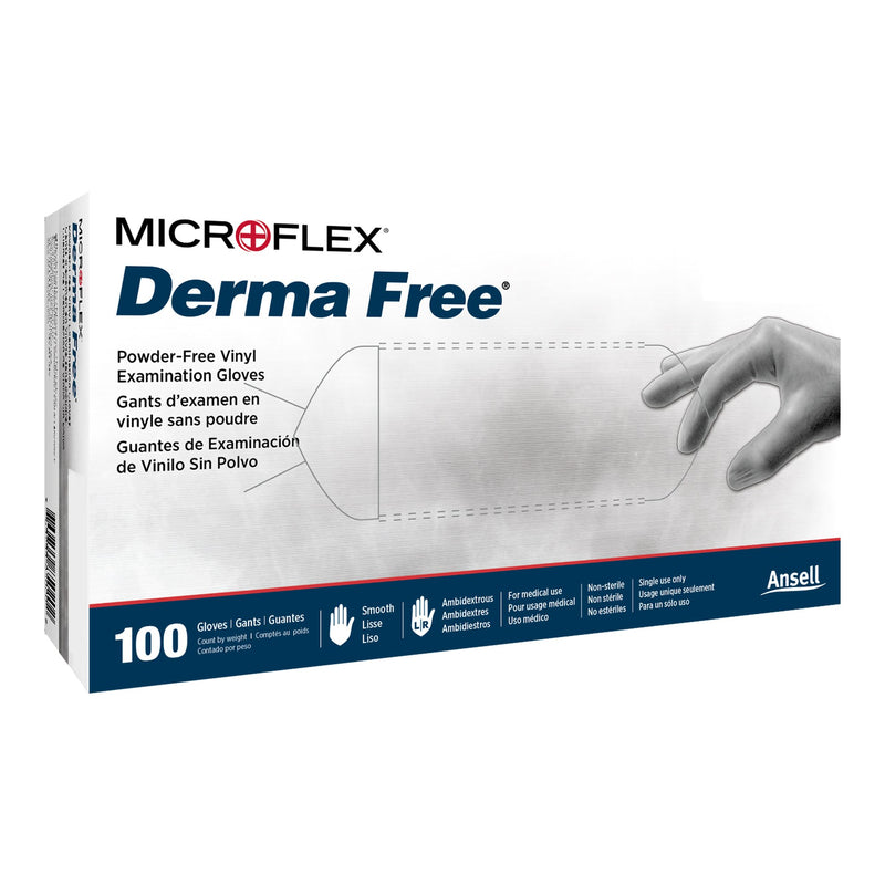 Derma Free™ Vinyl Exam Glove, Medium, Clear