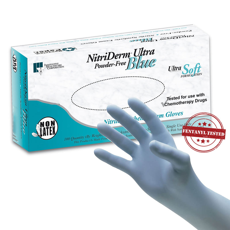 NitriDerm® Ultra Blue Exam Glove, Small, Light Blue