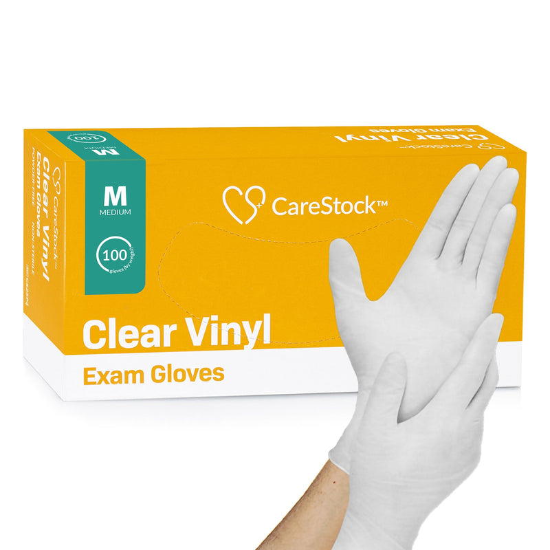 CareStock™ Vinyl Exam Glove, Medium, Ivory