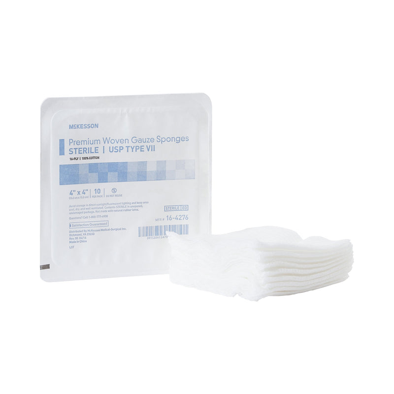 McKesson Sterile USP Type VII Gauze Sponge, 4 x 4 Inch, 16-Ply