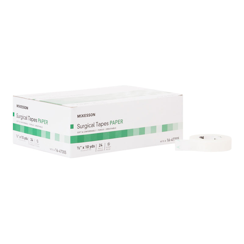 McKesson Paper Medical Tape, 1/2 Inch x 10 Yard, White