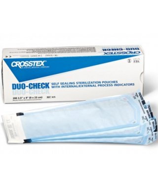 Duo-Check® Sterilization Pouch, 3-1/2 x 9 Inch