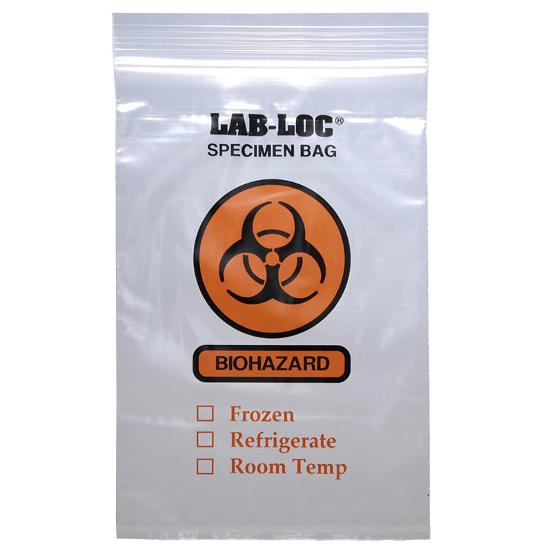 Lab-Loc® Specimen Transport Bag with Document Pouch, Zip Closure, 6 x 9 Inch