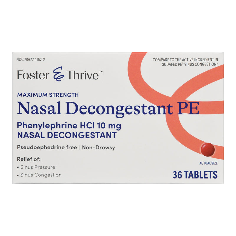 Foster & Thrive™ Nasal Decongestant PE Tablets Maximum Strength