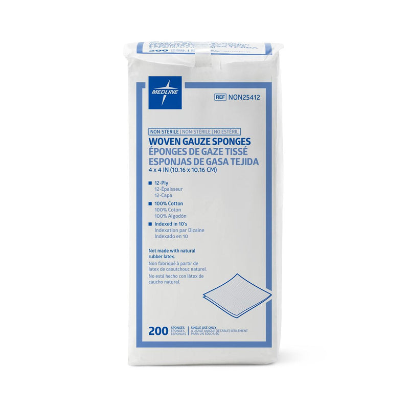 Medline Gauze Sponge, 4 x 4 Inch, 12-Ply