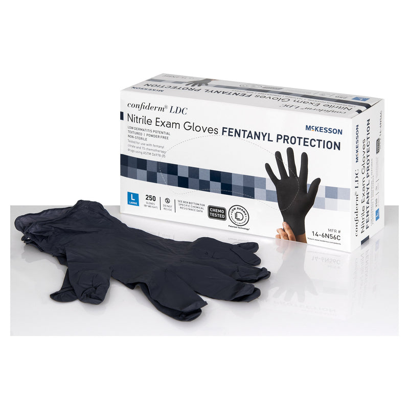 McKesson Confiderm® LDC Nitrile Exam Glove, Large, Black