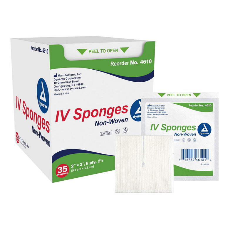 dynarex® I.V. Sponge, 2 x 2 inch, 6-Ply