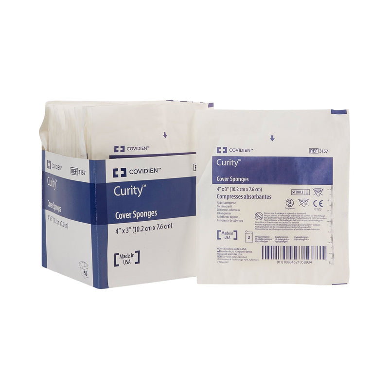 Curity™ Sterile Nonwoven Sponge, 3 x 4 Inch, 4-Ply