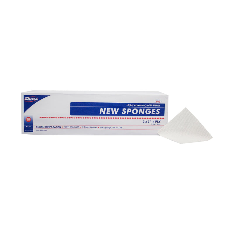 Dukal™ Nonwoven Sponge, 3 x 3 Inch, 4-Ply