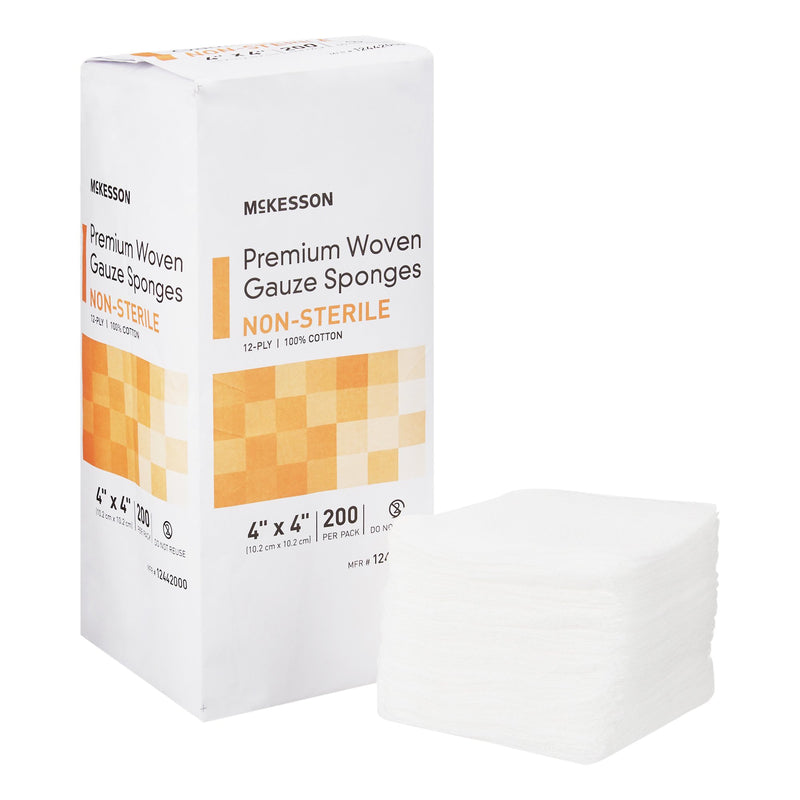 McKesson Gauze Sponge, 4 x 4 Inch, 12-Ply