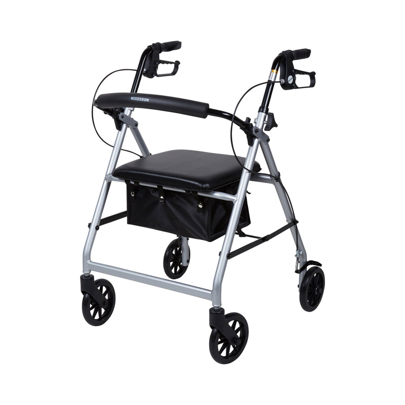 McKesson Folding Aluminum Four-Wheel Rollator, Silver