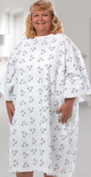 Fashion Seal Uniforms Plus Size Patient Gown, Raindrops Print