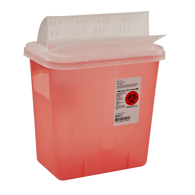 SharpSafety™ Multi-purpose Sharps Container, 2 Gallon, 10 x 10½ x 7¼ Inch