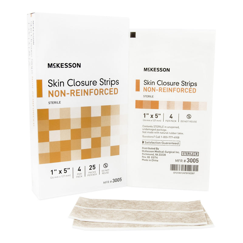 McKesson Non-Reinforced Skin Closure Strip, 1 x 5 Inch