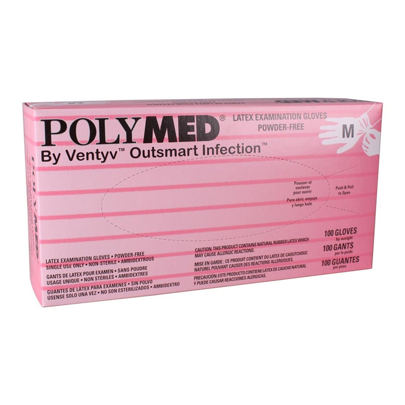 Polymed® Latex Exam Glove, Medium, Ivory