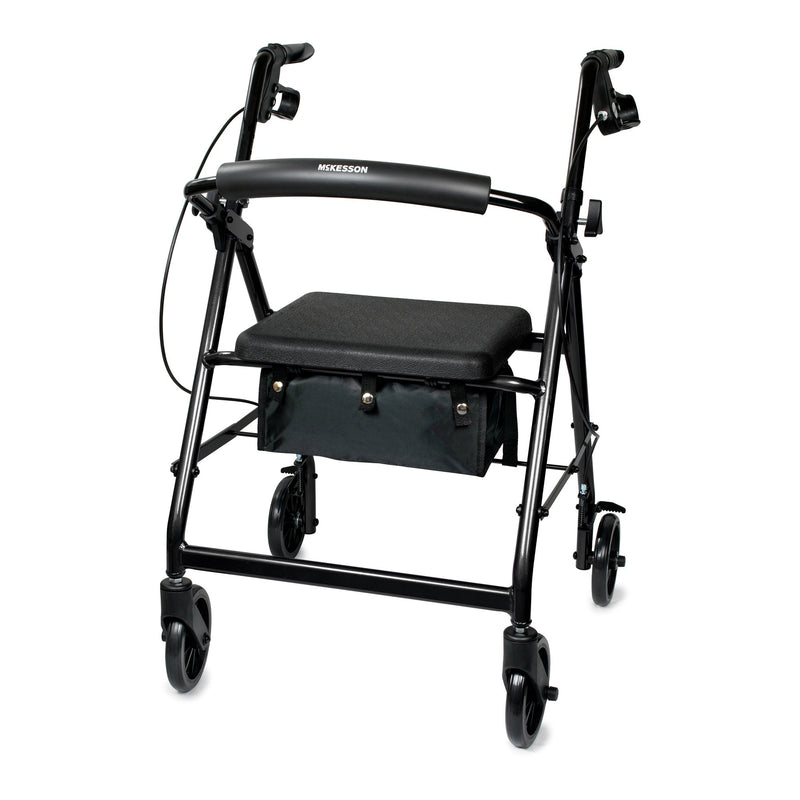 McKesson Folding Aluminum Four-Wheel Rollator, Black