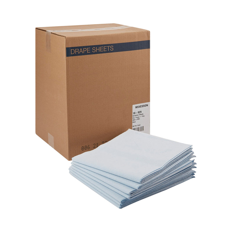 McKesson Blue Flat Stretcher Sheet, 40 x 90 Inch