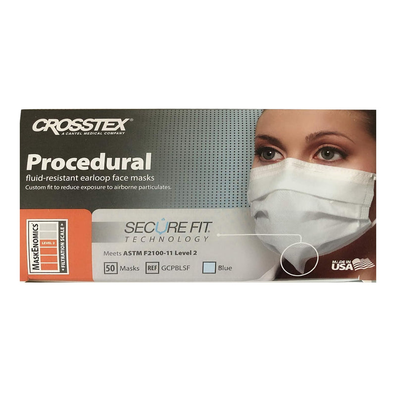 Crosstex® Procedural Mask with Secure Fit®, Blue