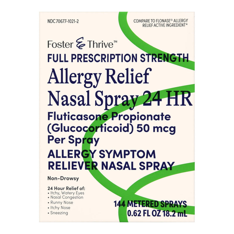 Foster & Thrive™ Allergy Relief Nasal Spray 24 HR Fluticasone Propionate (Glucocorticoid) 50 mcg Per Spray