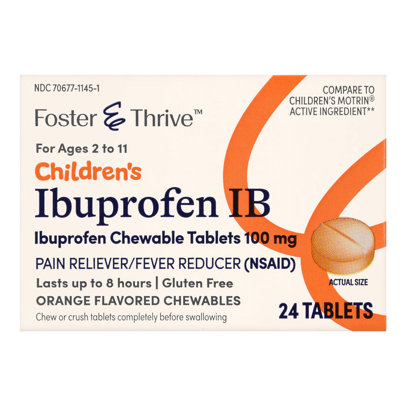 Foster & Thrive™ Children's Ibuprofen IB Chewable Tablets 100 mg Orange