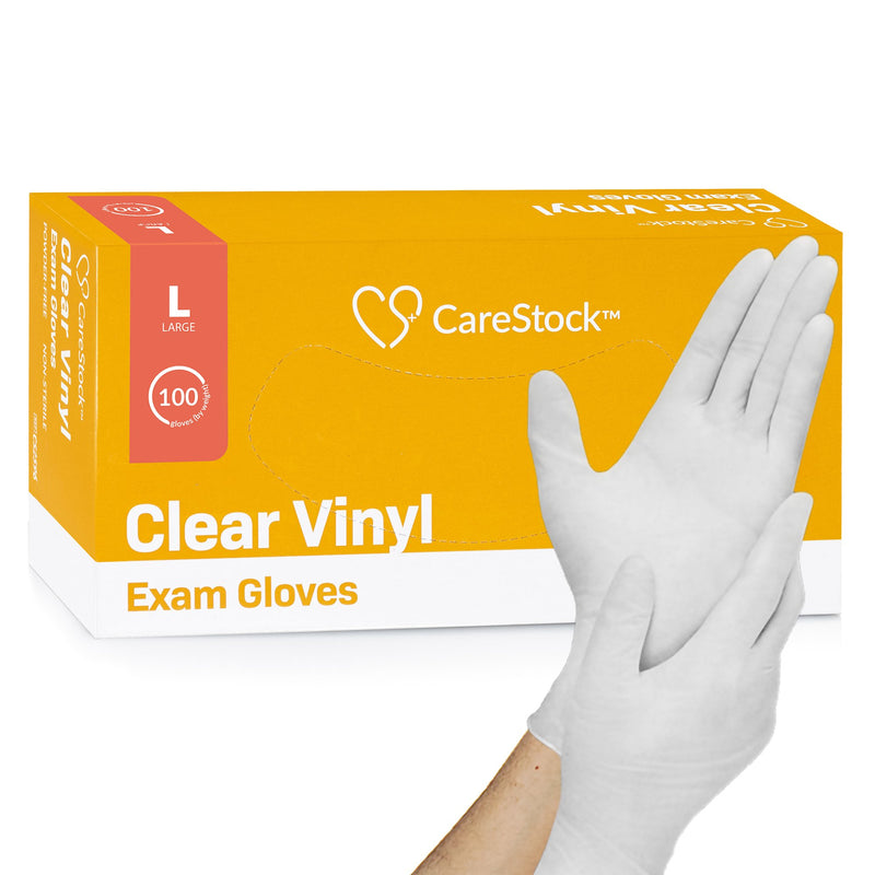 CareStock™ Vinyl Exam Glove, Large, Ivory