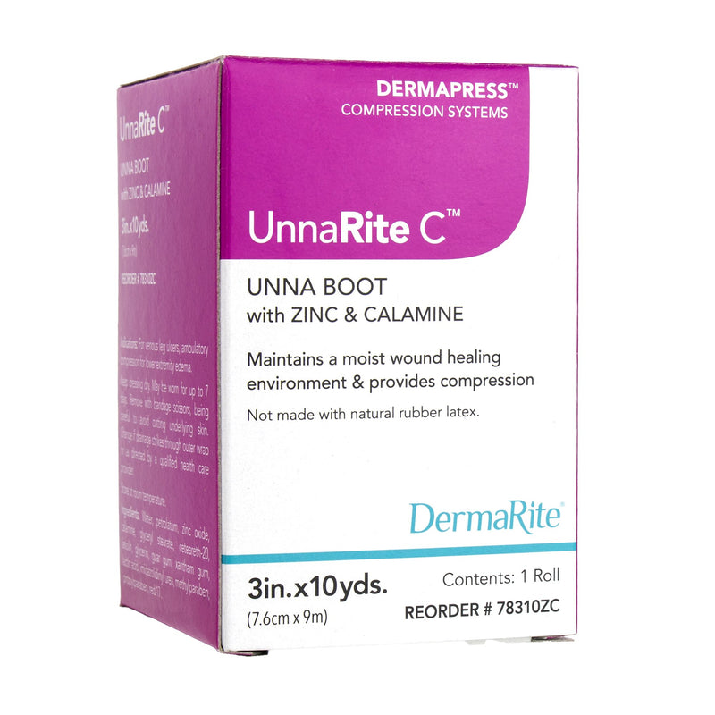 UnnaRite C™ Unna Boot with Calamine and Zinc Oxide, 3 Inch x 10 Yard