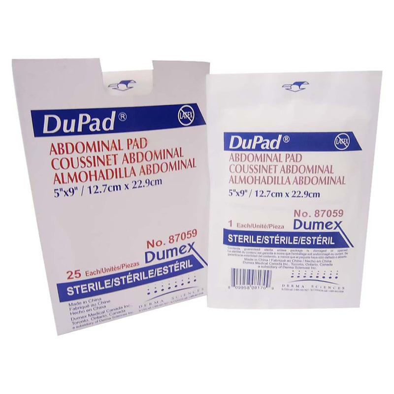 DuPad® Sterile Abdominal Pad, 5 x 9 Inch, 1-Ply