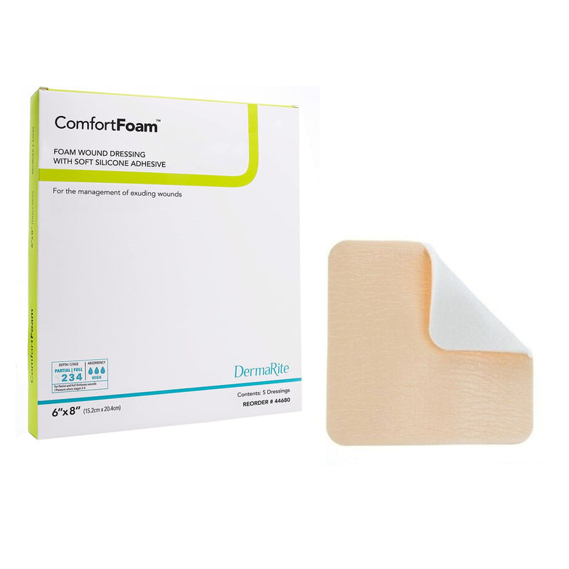 ComfortFoam™ Silicone Foam Dressing, 6 x 8 Inch