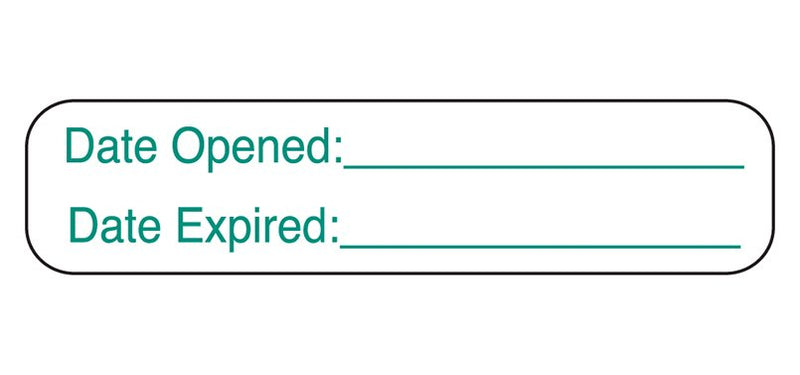 Barkley® Pre-Printed / Write On Label, Date Opened Date Expired, 1.6 x 0.4 Inch