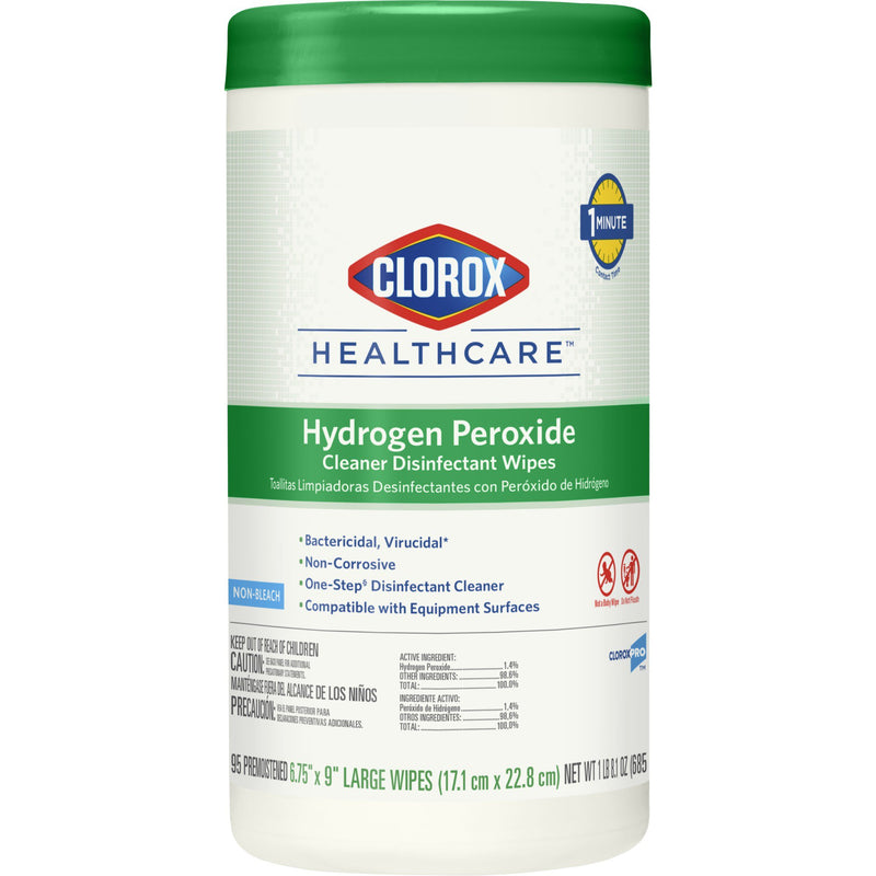 Clorox Healthcare® Hydrogen Peroxide Cleaner Disinfectant Wipes, Canister, 95 ct.