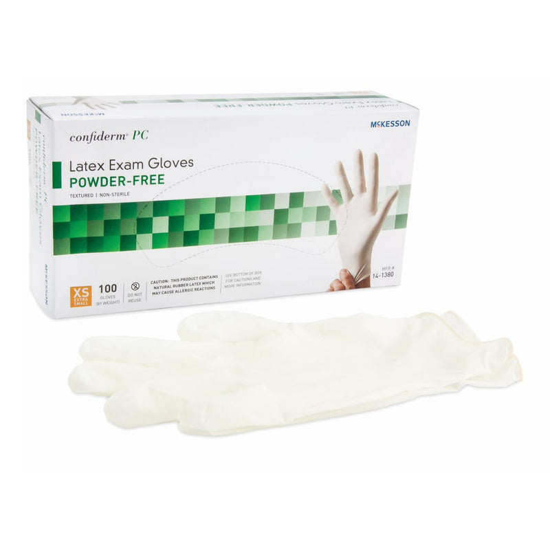 McKesson Confiderm® Latex Exam Glove, Extra Small, Ivory