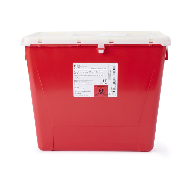 McKesson Prevent® Sharps Container, 8 Gallon, 13-1/2 x 17-3/10 x 13 Inch