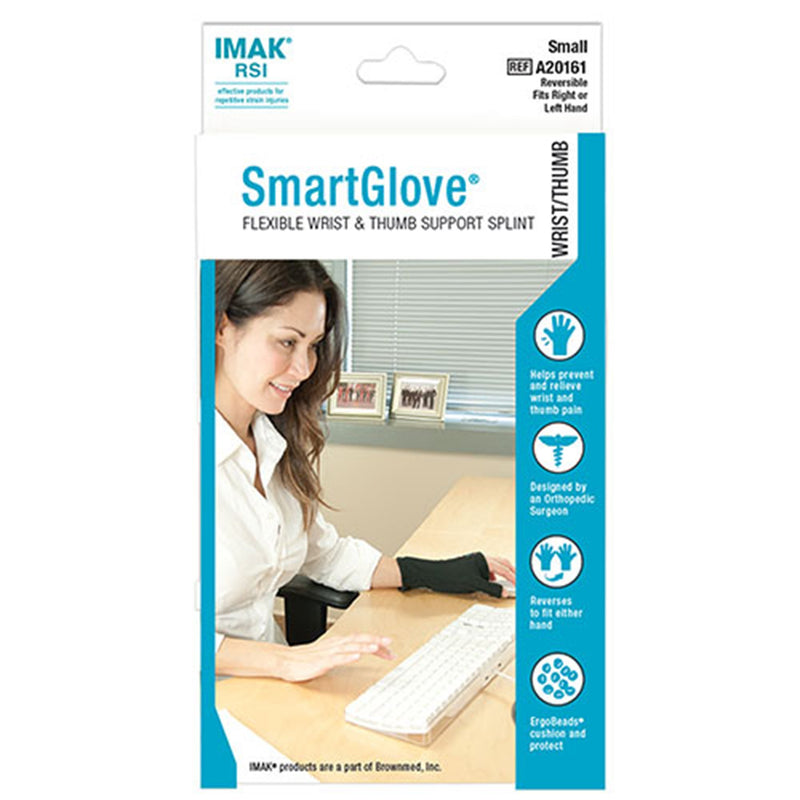 IMAK® RSI SmartGlove with Thumb Support Glove, Small, Black