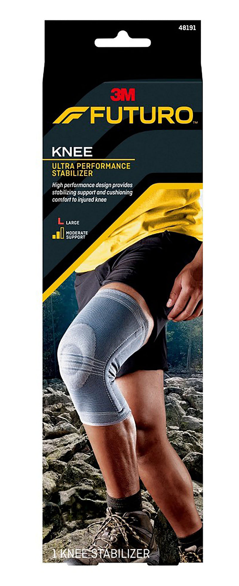 3M Futuro Knee Stabilizer, Pull-On, Left or Right Knee, Large, 16 to 18 Inch Calf Circumference/ 18-1/2 to 20-1/2 inch Thigh Circumference