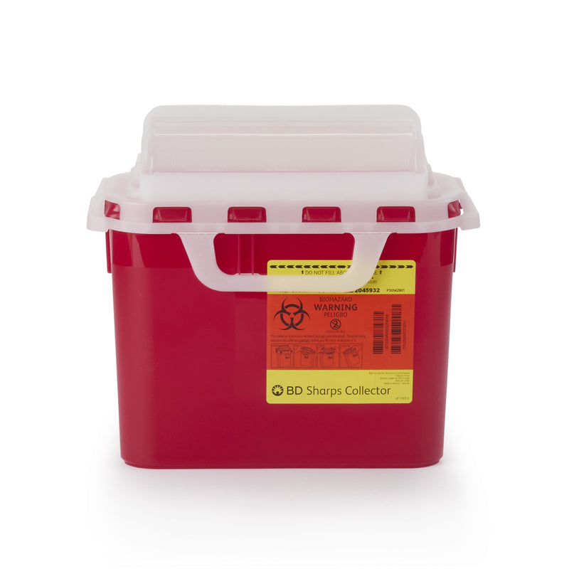 BD™ Red Sharps Container, 5.4 Quart, 12 x 12 x 4-4/5 Inch