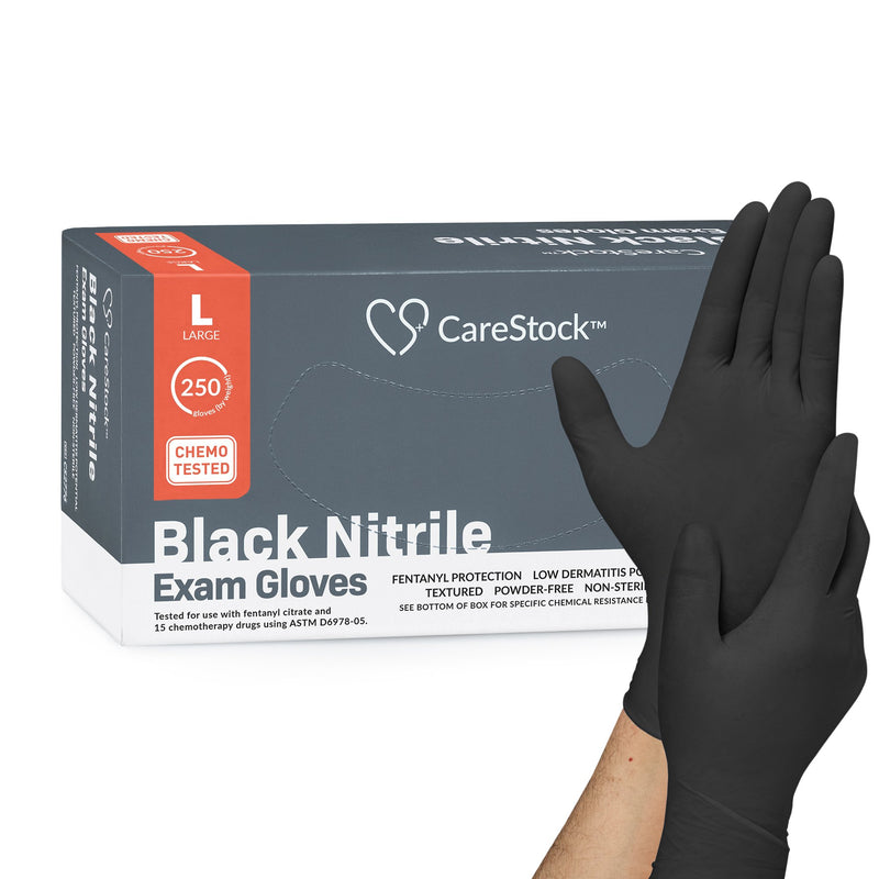 CareStock™ Nitrile Exam Glove, Large, Black