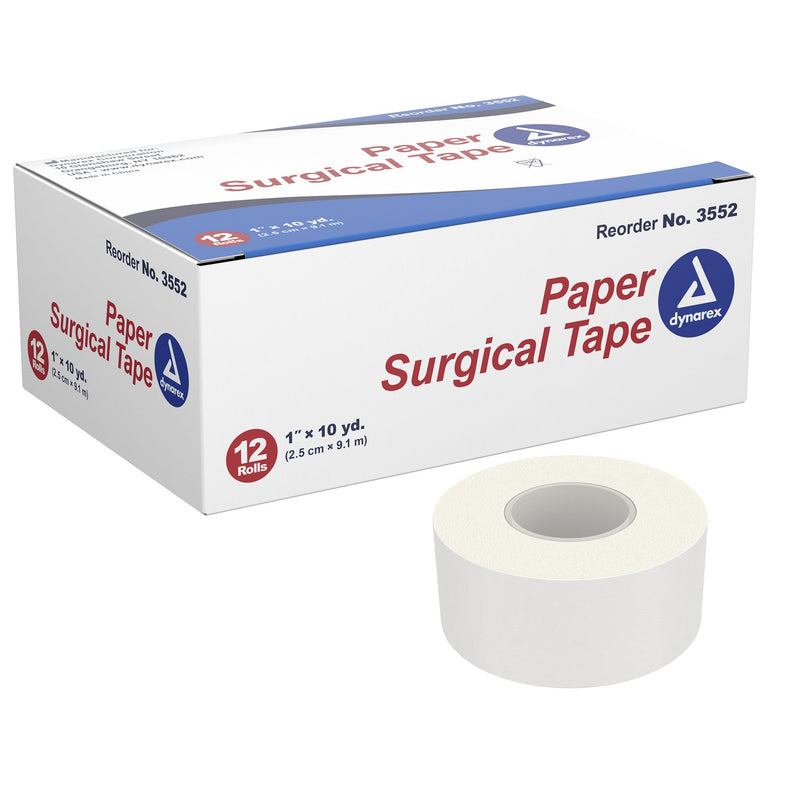 dynarex® Paper Medical Tape, 1 Inch x 10 Yard, White