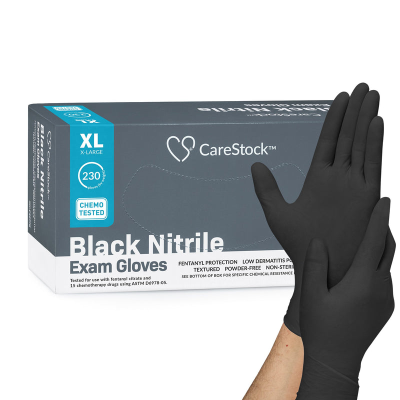 CareStock™ Nitrile Exam Glove, Extra Large, Black