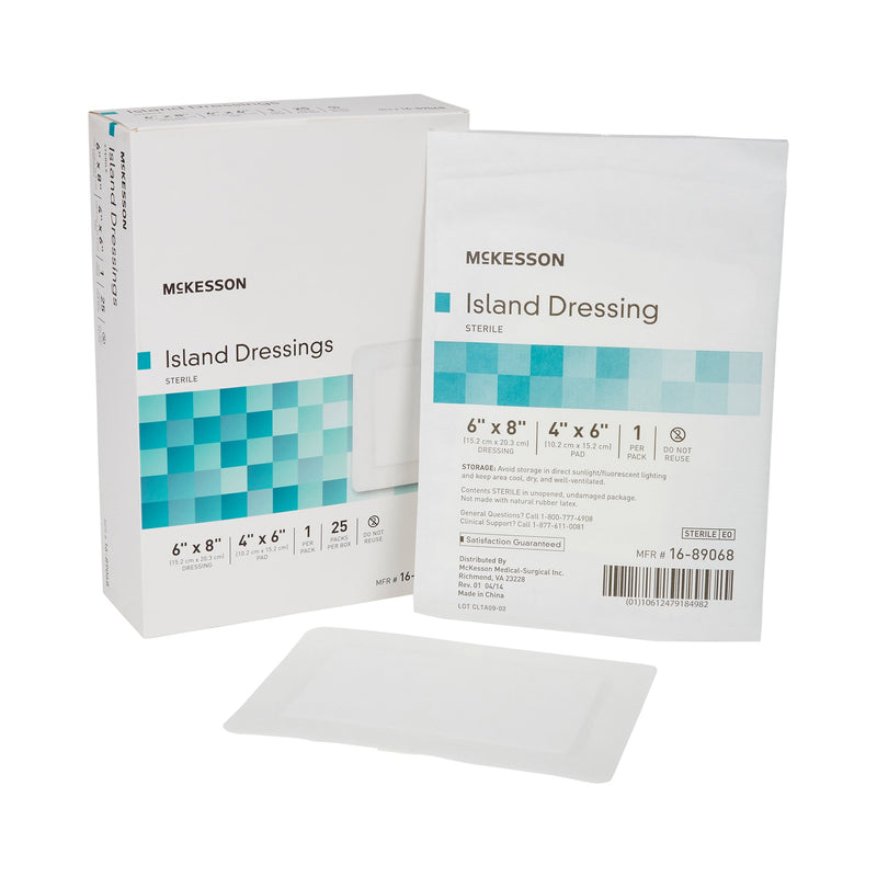 McKesson White Adhesive Dressing, 6 x 8 Inch