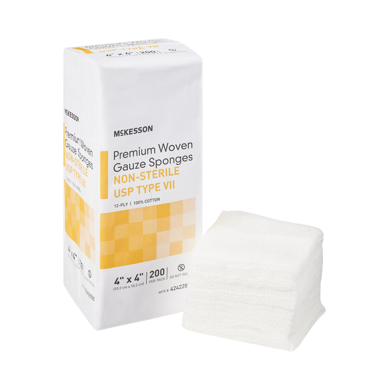 McKesson USP Type VII Gauze Sponge, 4 x 4 Inch, 12-Ply