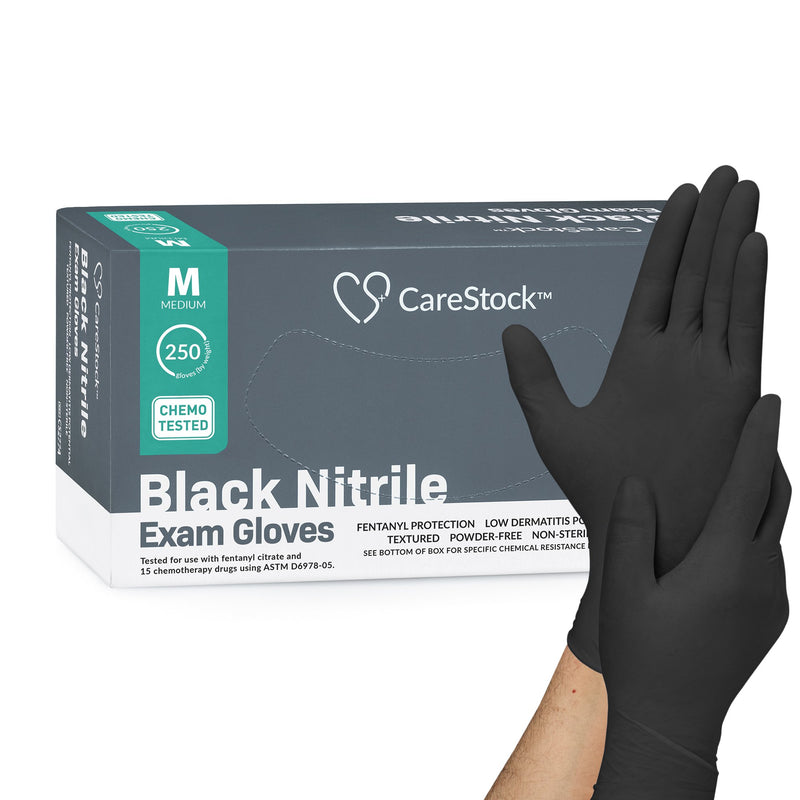 CareStock™ Nitrile Exam Glove, Medium, Black