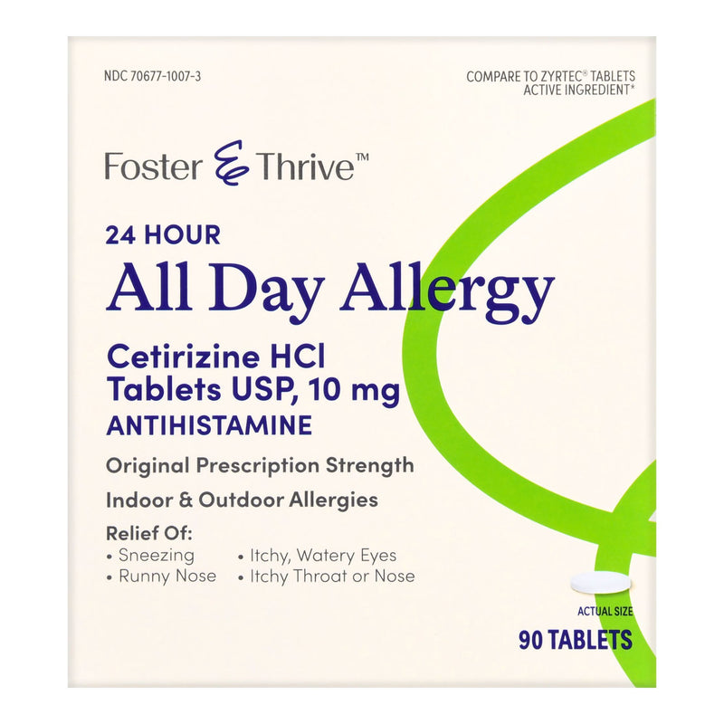 Foster & Thrive™ 24 Hour All Day Allergy Cetirizine HCl USP 10 mg Tablets