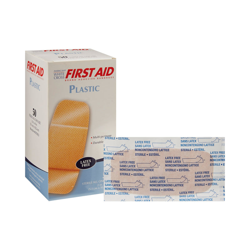 American® White Cross First Aid Adhesive Strip, 2 x 4 Inch