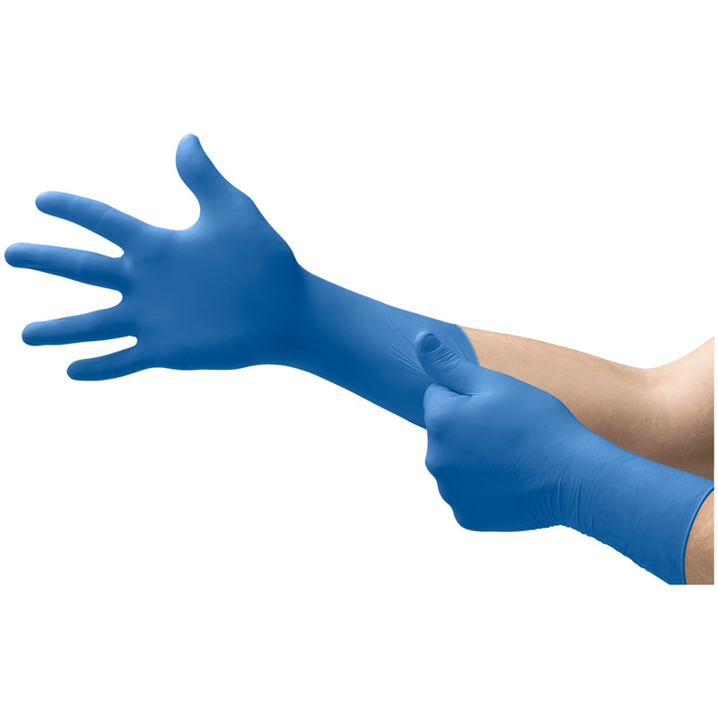 SafeGrip® Latex Extended Cuff Length Exam Glove, Small, Blue