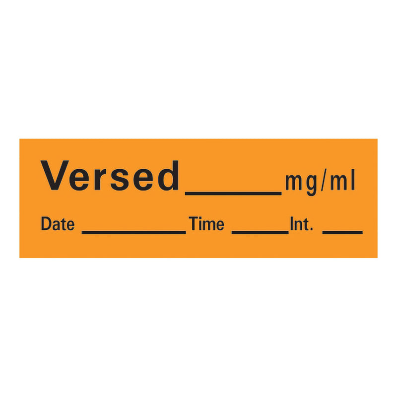 Timemed Anesthesia Label Tape, Versed, 1/2 x 1-1/2 Inch