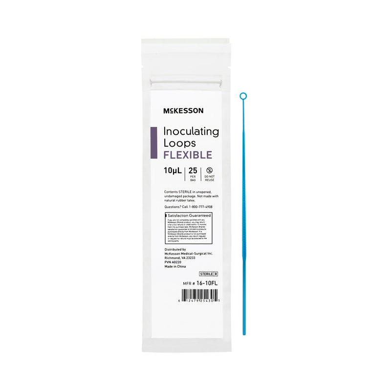 McKesson Inoculating Loop, Light Blue,10 µL, 20 cm Length