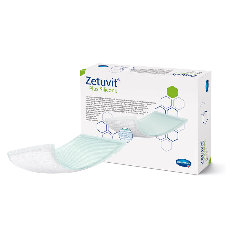 Zetuvit® Plus Silicone Super Absorbent Dressing, 8 x 10 Inch