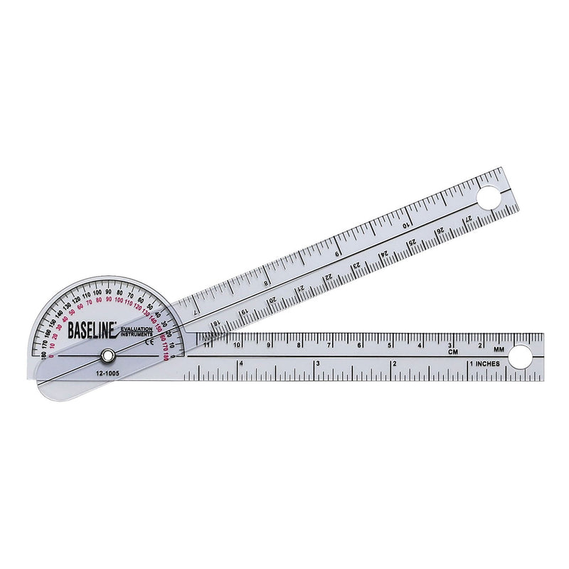 Baseline® 180° Head Plastic Goniometer, 6 Inch Arms