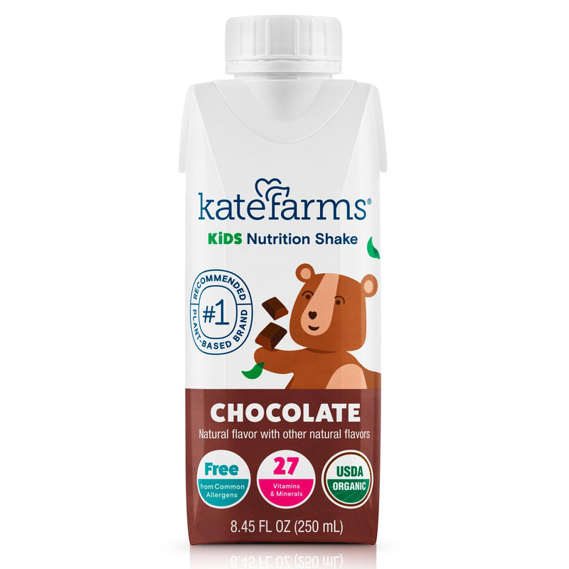 Kate Farms® Kids Nutrition Shake, Chocolate, 8.45-ounce carton